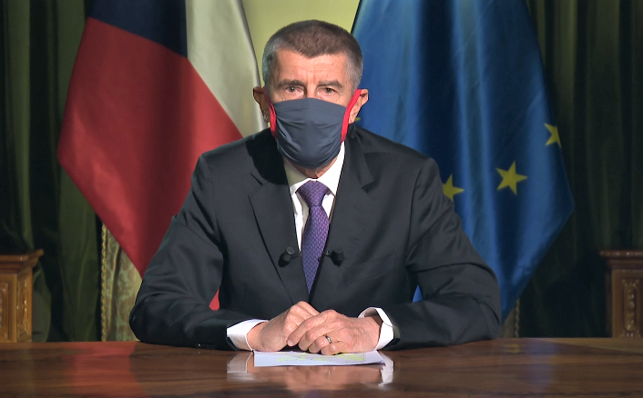 Premiér Andrej Babiš při projevu k národu. FOTO: stream ČT